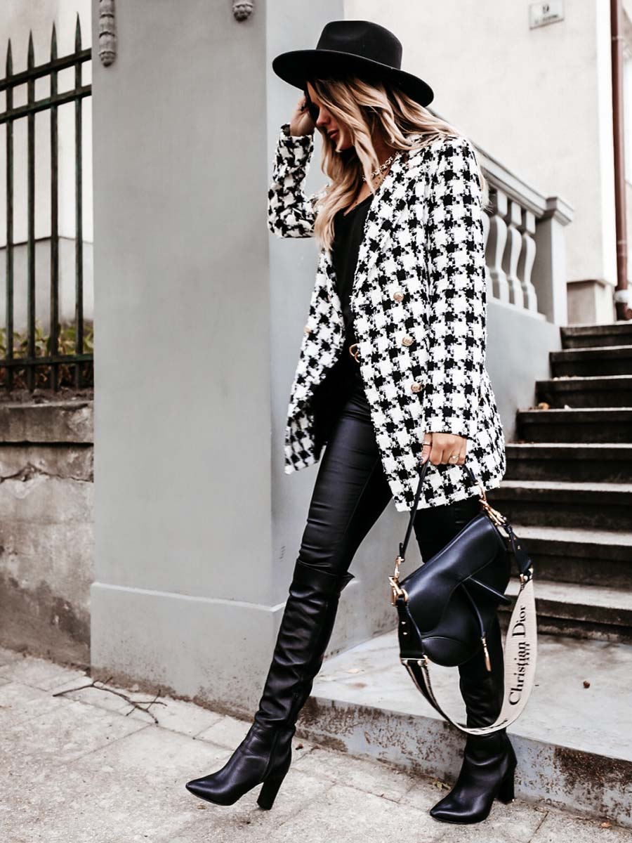 Lunimesd Suit Collar Double-Breasted Coat