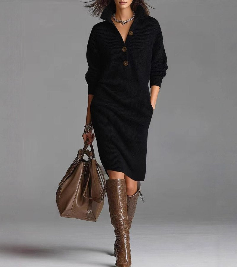 WARM KNIT DRESS, ELEGANT AND COMFORTABLE