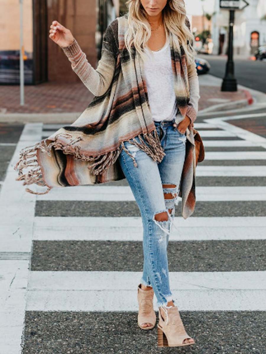 Tassel Cardigan Sweater Tops