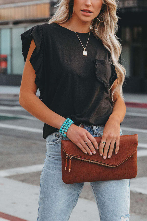 Lunimesd Marney Cotton Ruffle Sleeve T-shirt