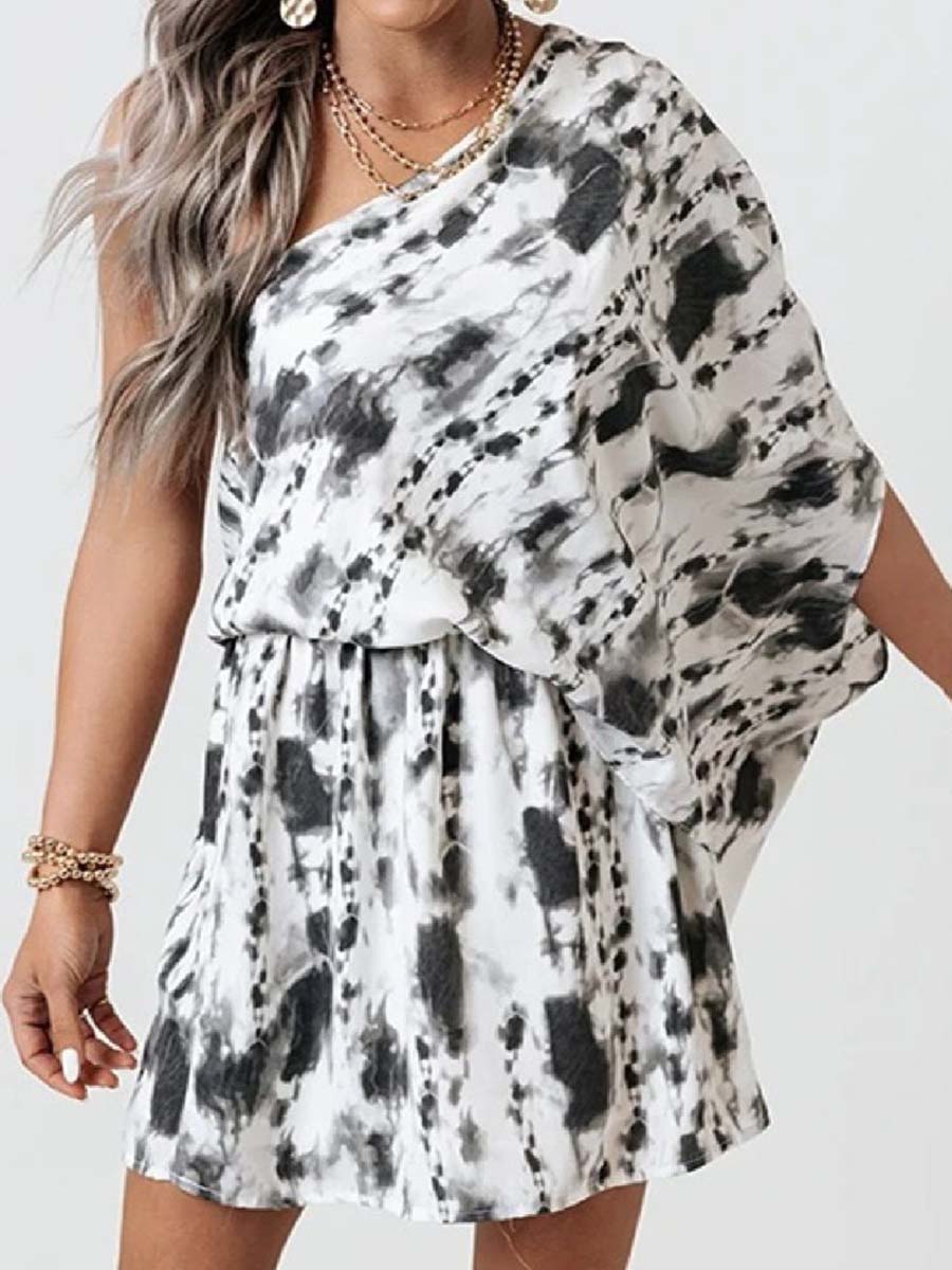 Lunimesd Print Single Sleeve Dress