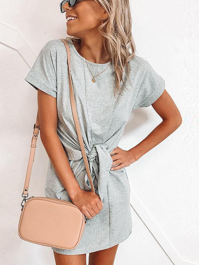 Lunimesd Short-sleeved Cotton Blend Dress