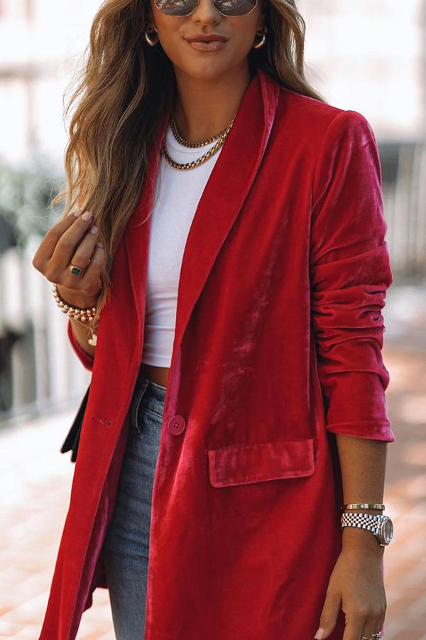Lunimesd Ritz and Romance Pocketed Velvet Blazer