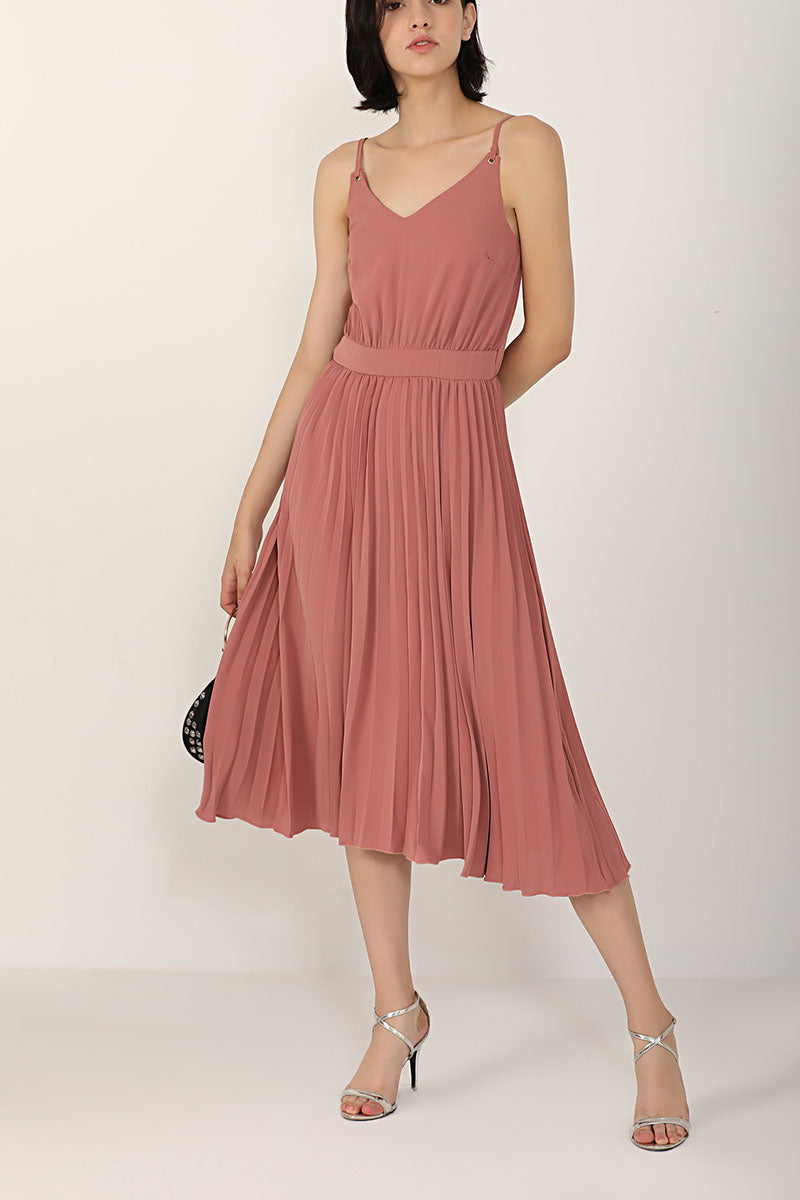 Lunimesd Sexy V-Neck Pleated Dress