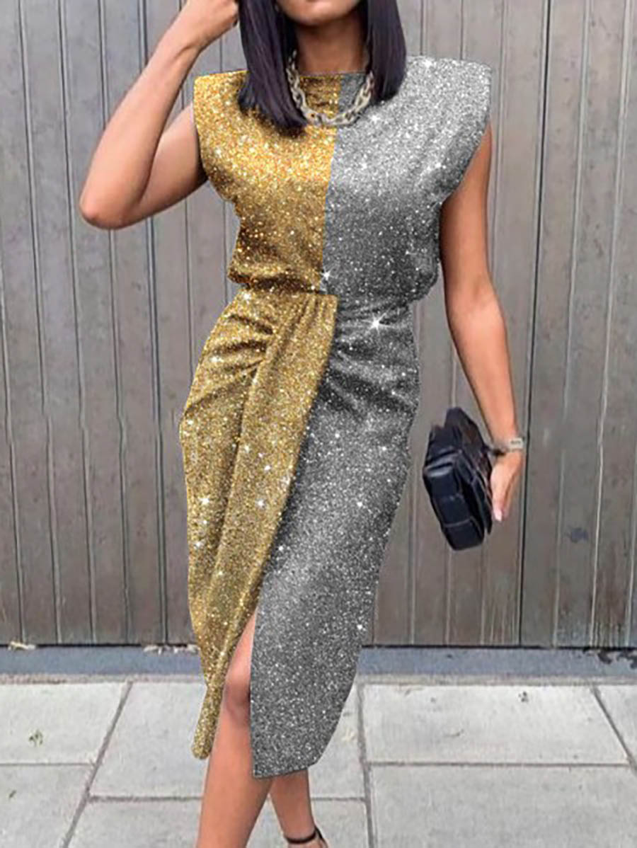Lunimesd Elegant Print Printing O Neck A Line Dresses(5 Colors)