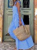 Blue Striped Maxi Dress