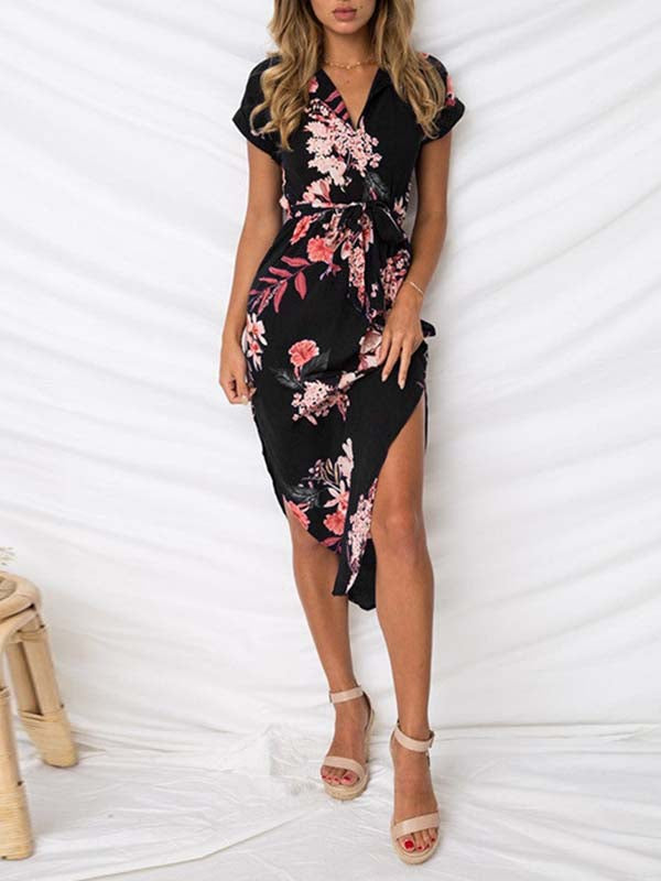 Lunimesd Trendy Printed Asymmetrical Dress