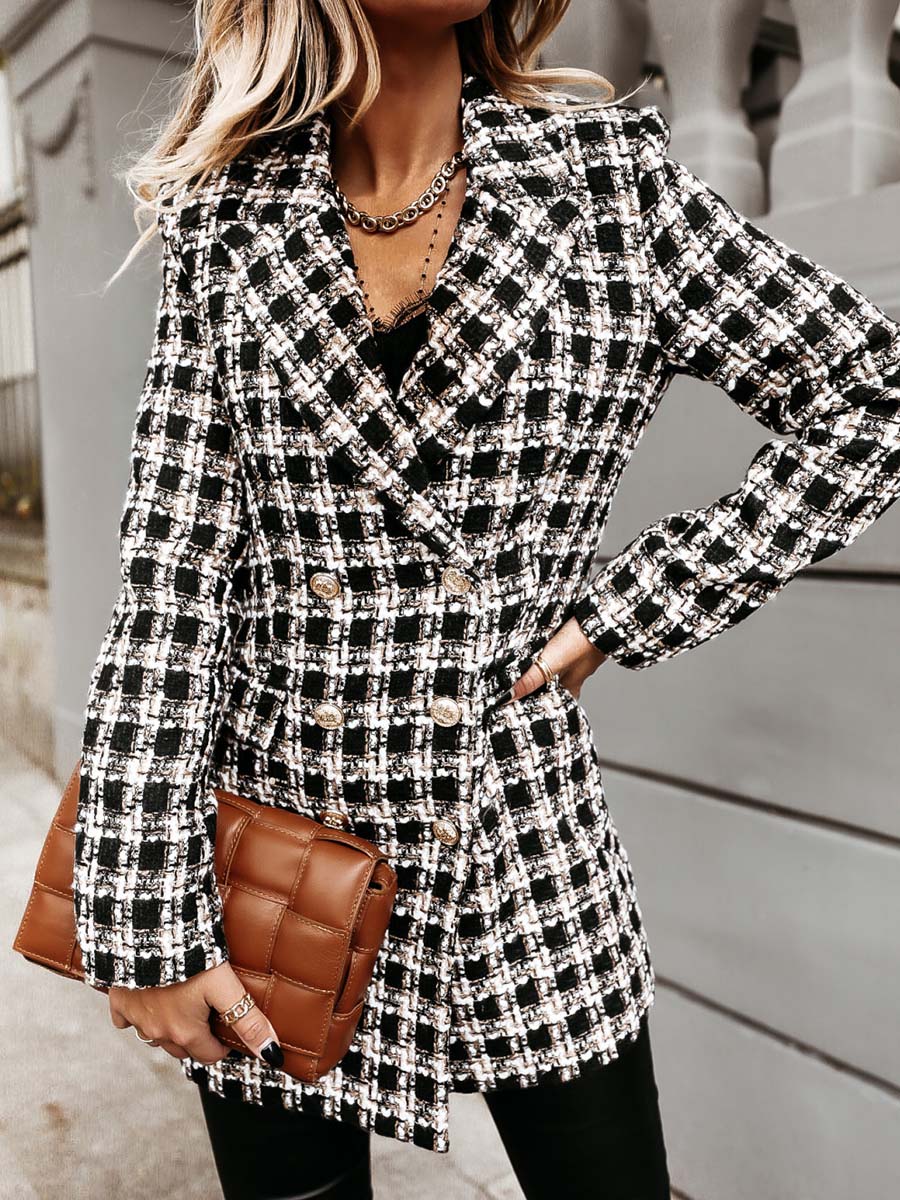 Lunimesd Suit Collar Double-Breasted Coat