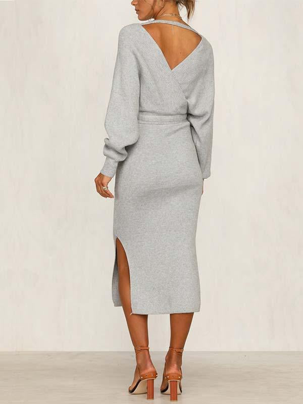 Lunimesd V Neck Autumn Dress