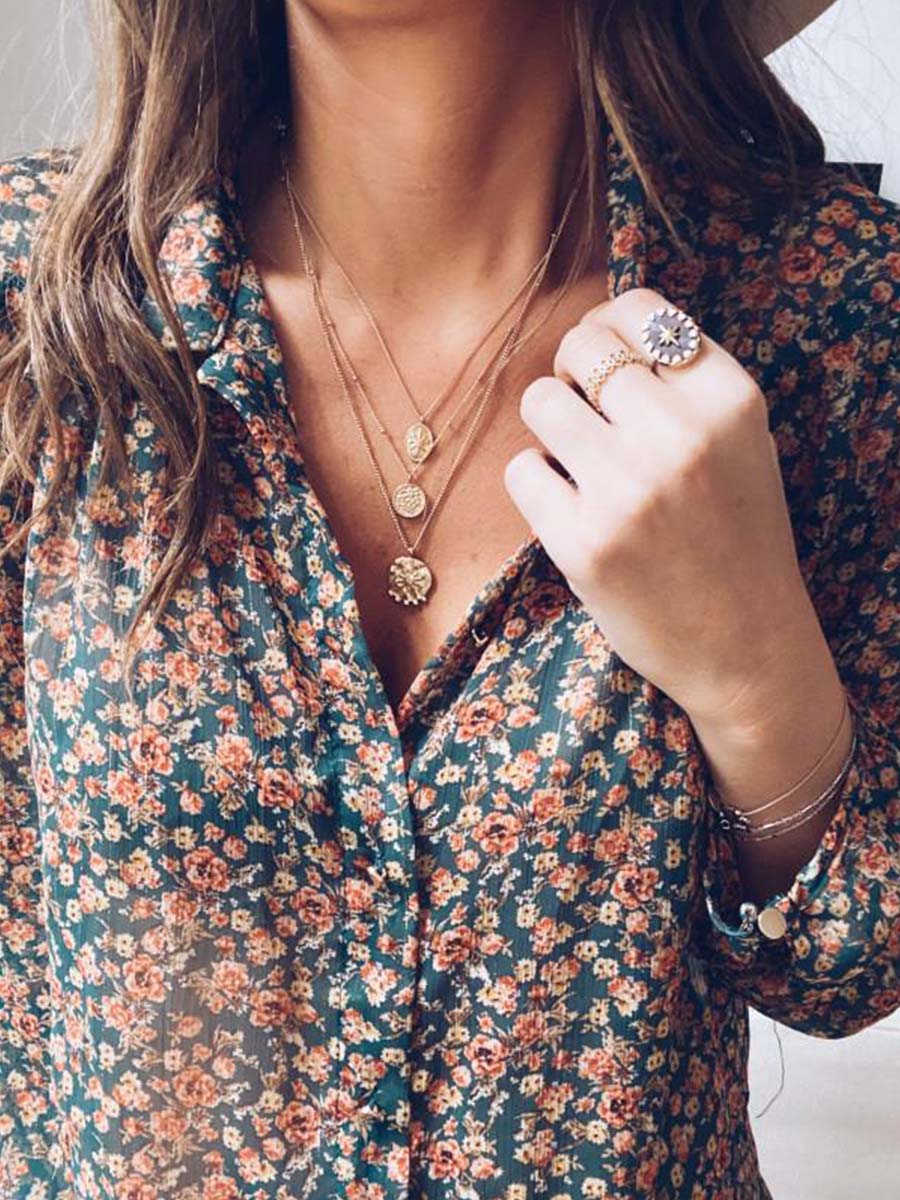 Lunimesd Floral Chiffon Blouse