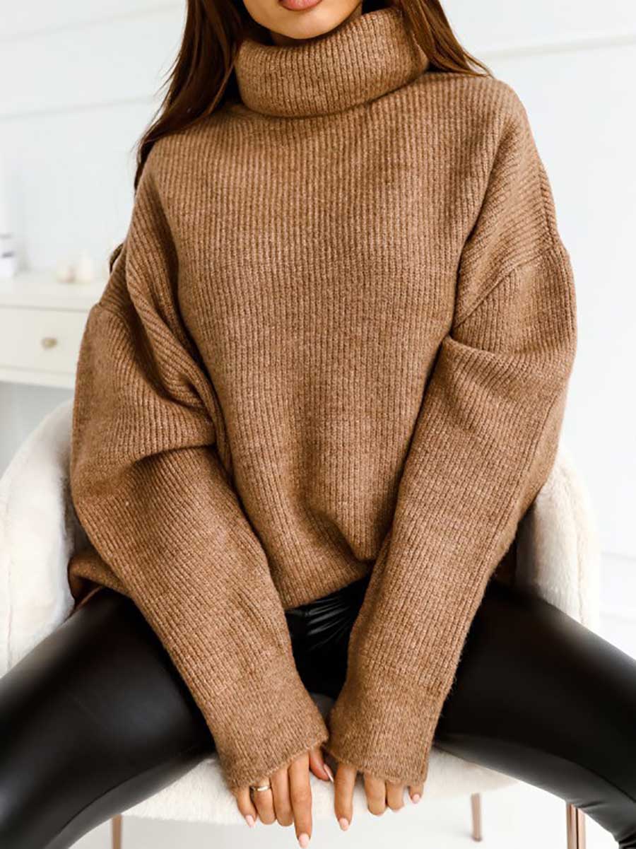 Lunimesd Solid Color Turtleneck Knit Sweater(11 colors)