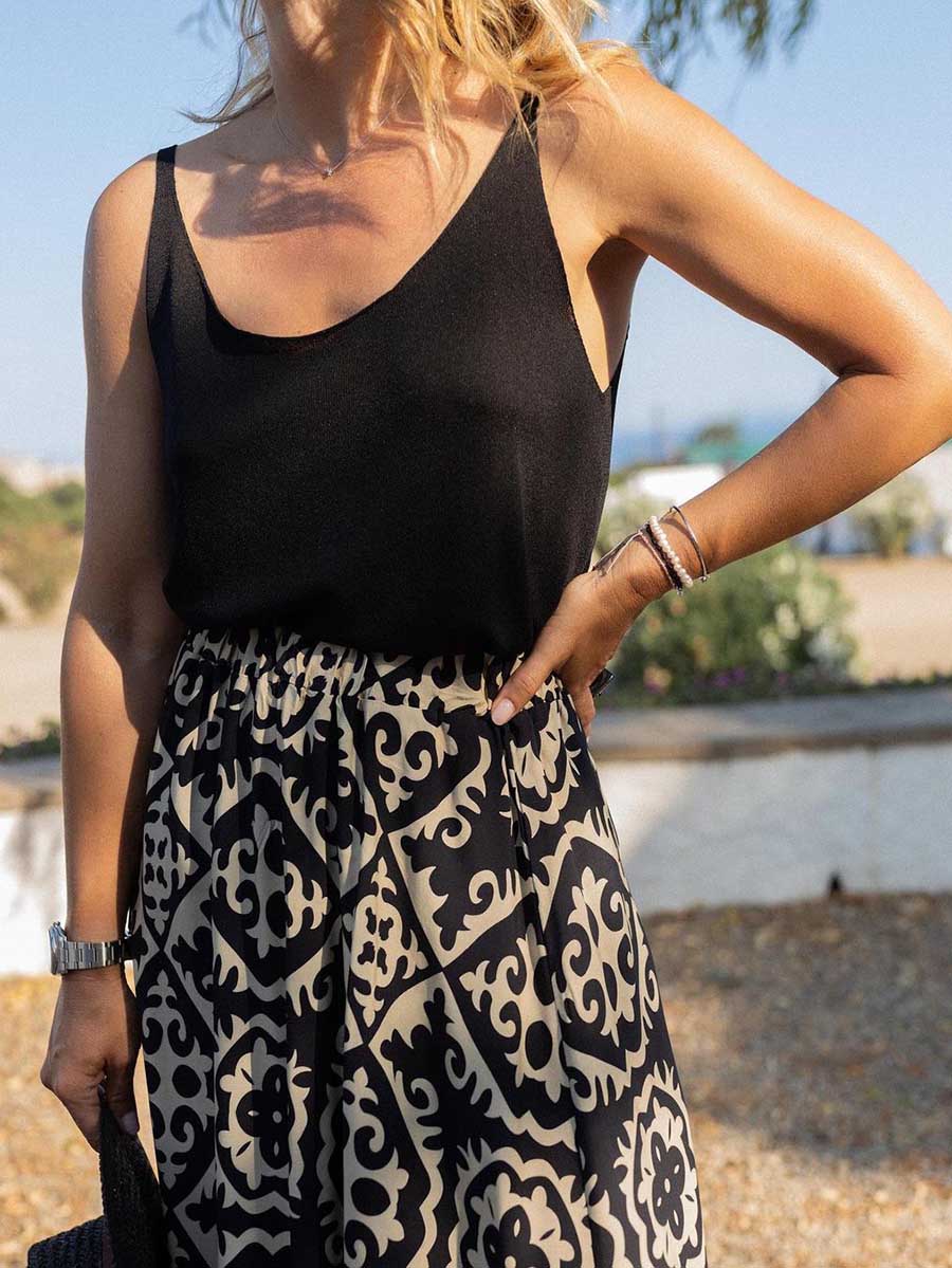 Lunimesd Printed Loose Patchwork Hem Dress