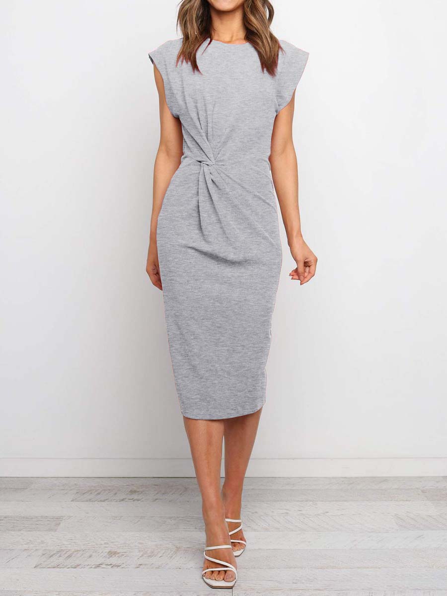 Lunimesd Twist Knot Midi Dress