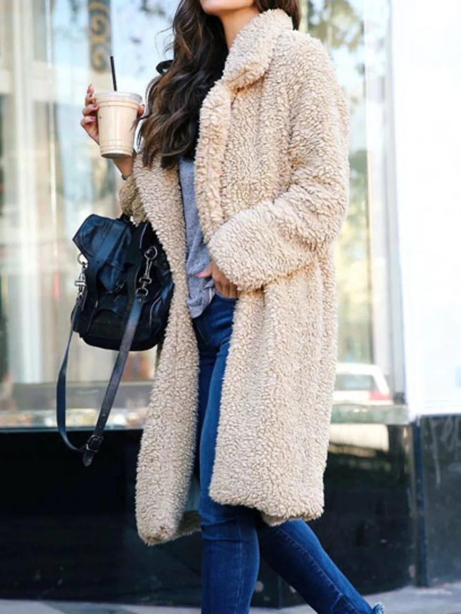 Lunimesd Long-Sleeved Lapel Plush Jacket(7 colors)