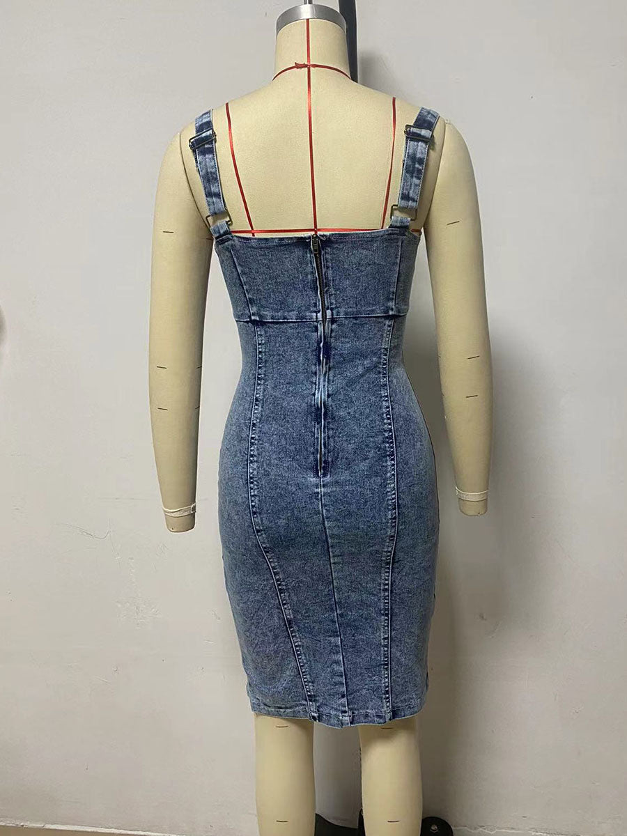 Urban Curve Denim Zip Dress