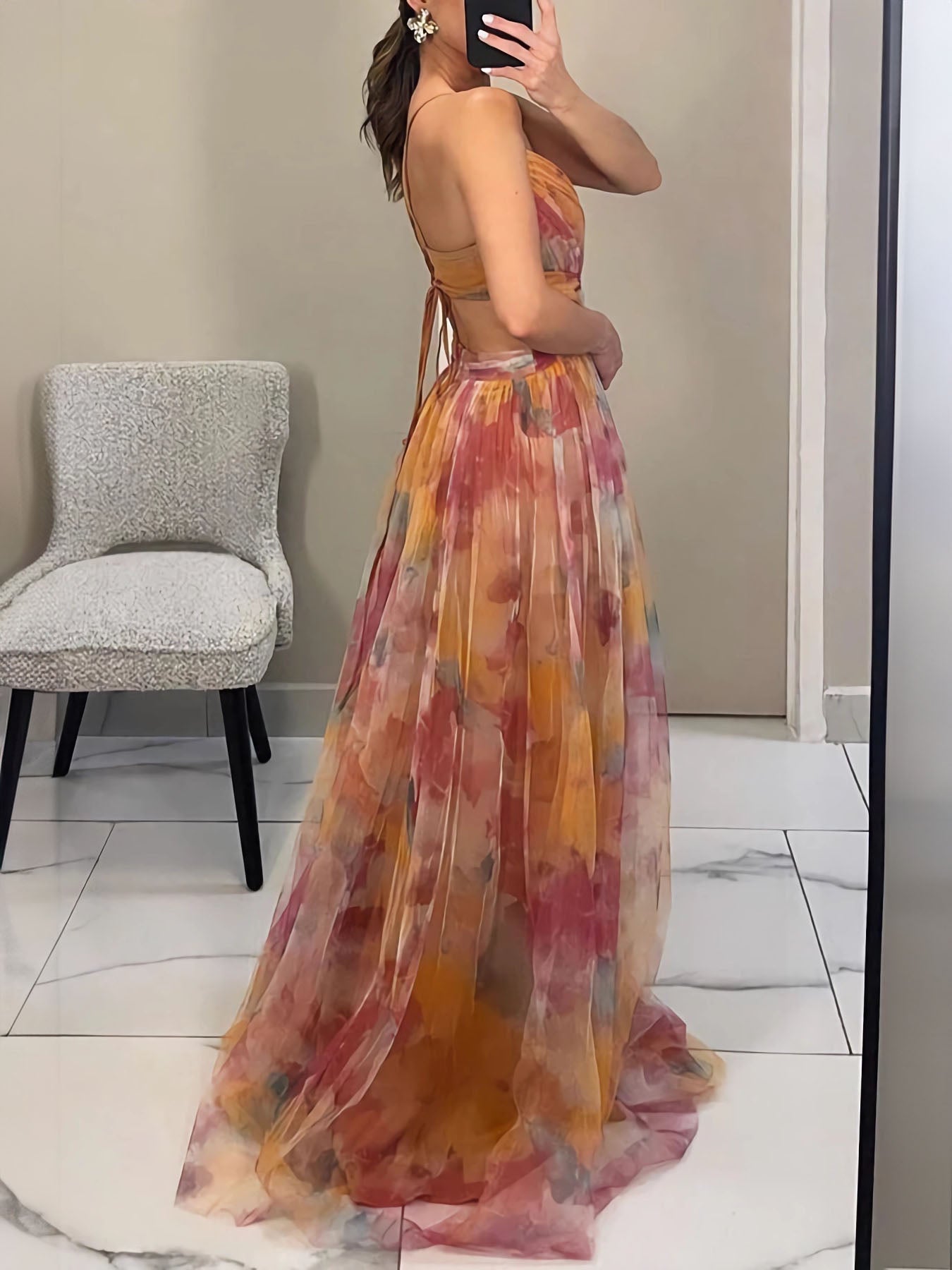 Ombre Mesh Artistry Maxi Dress