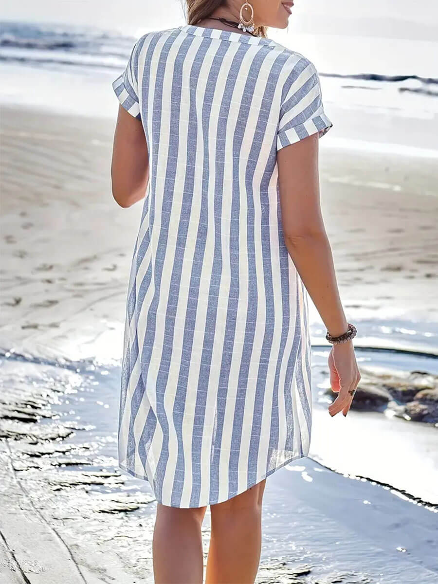 Elegant Striped Midi Dress