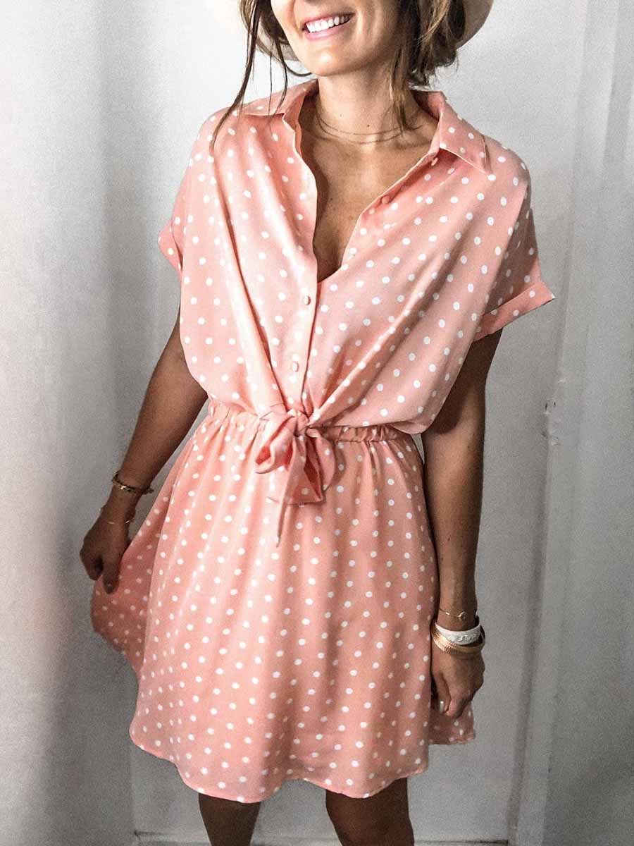 Lunimesd Polka Dot Belt Dress
