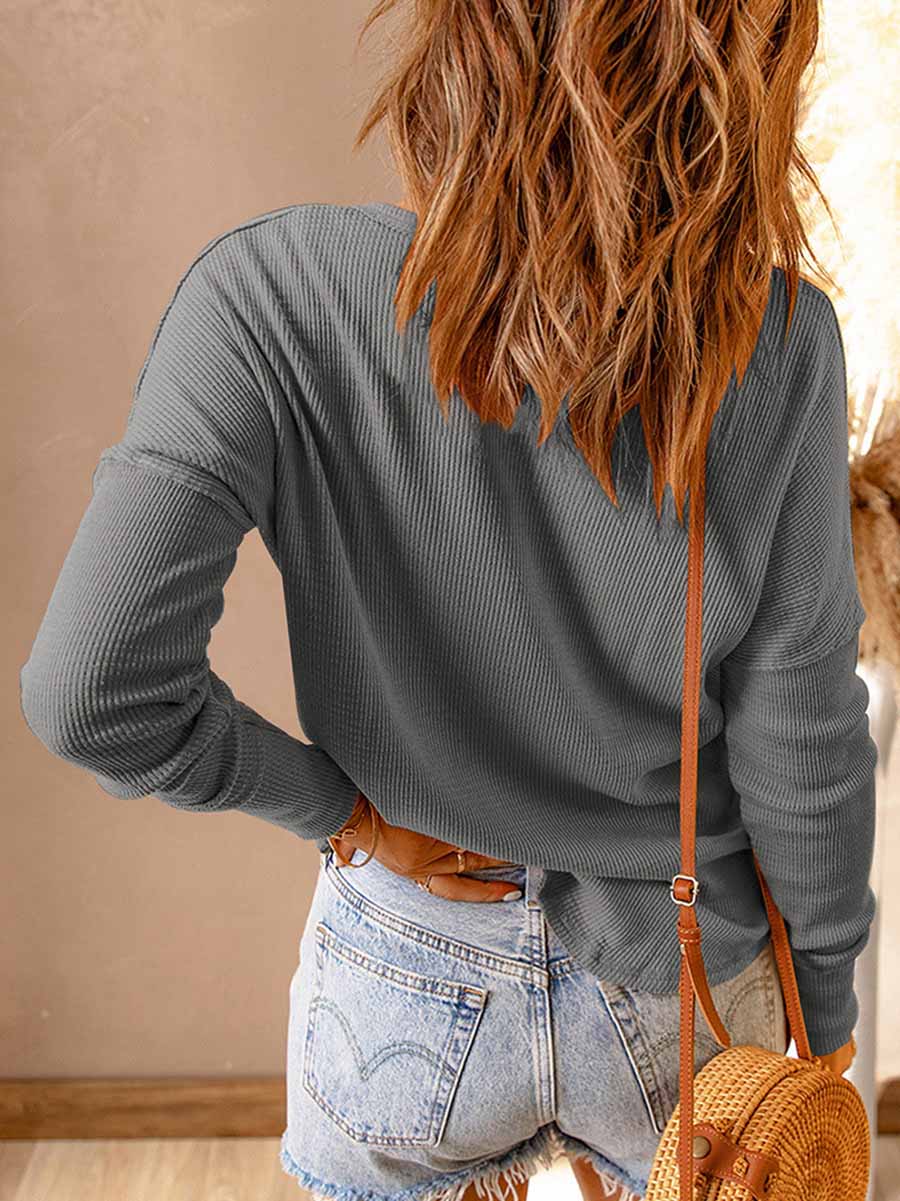 Lunimesd Solid Color Casual Long-Sleeved T-Shirt(8 colors)