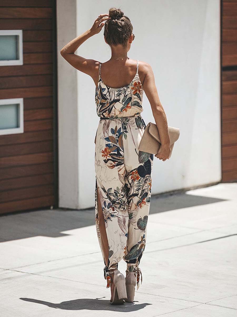 Lunimesd Sexy Printed Pocket Jumpsuit