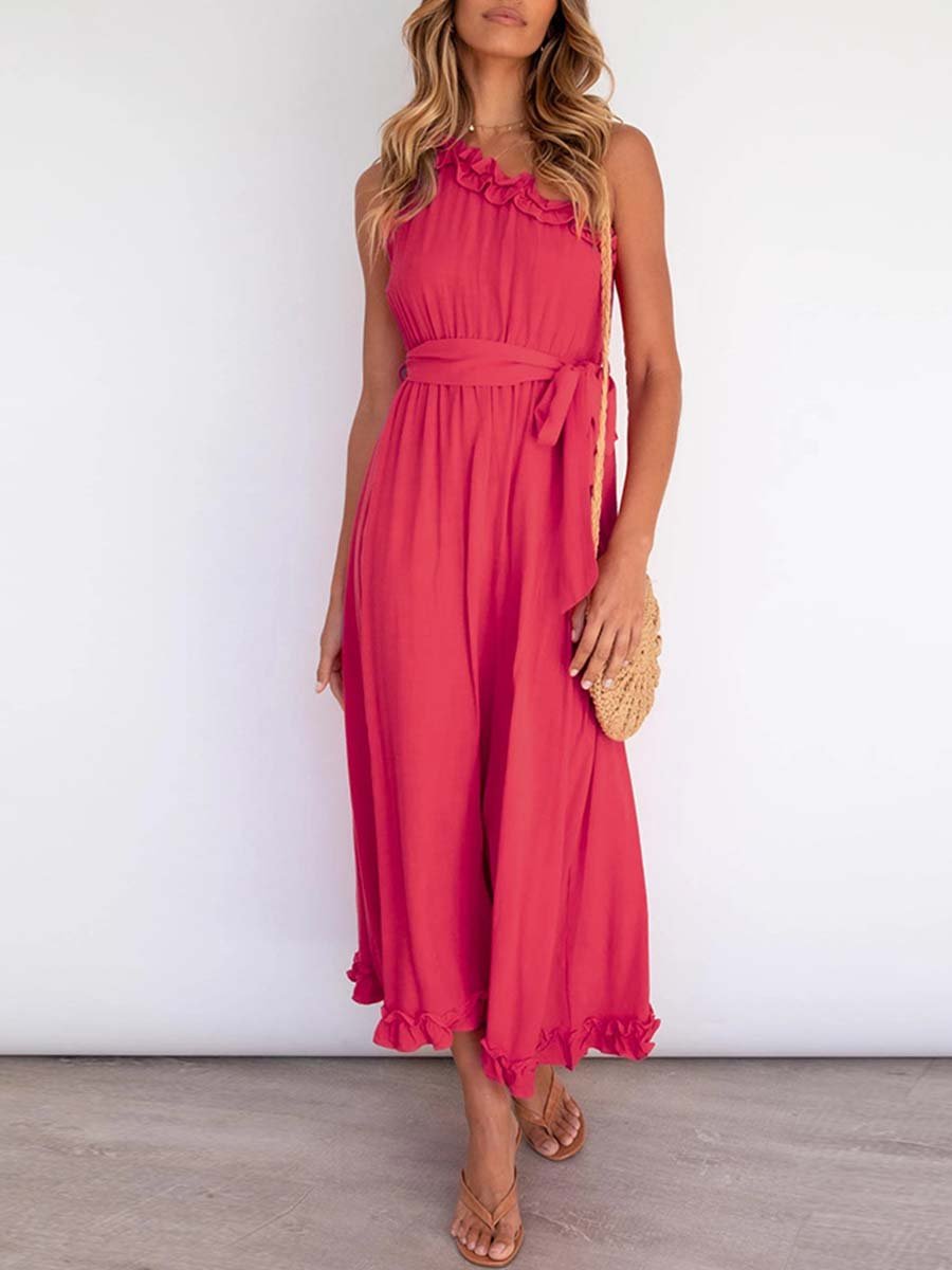 Lunimesd Ruffle One-Shoulder Dress