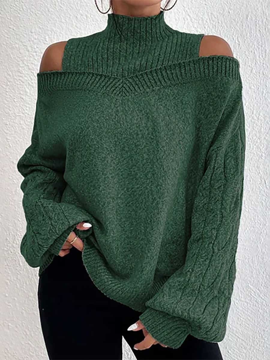 Lunimesd Drop Shoulder Lantern Sleeve Sweater