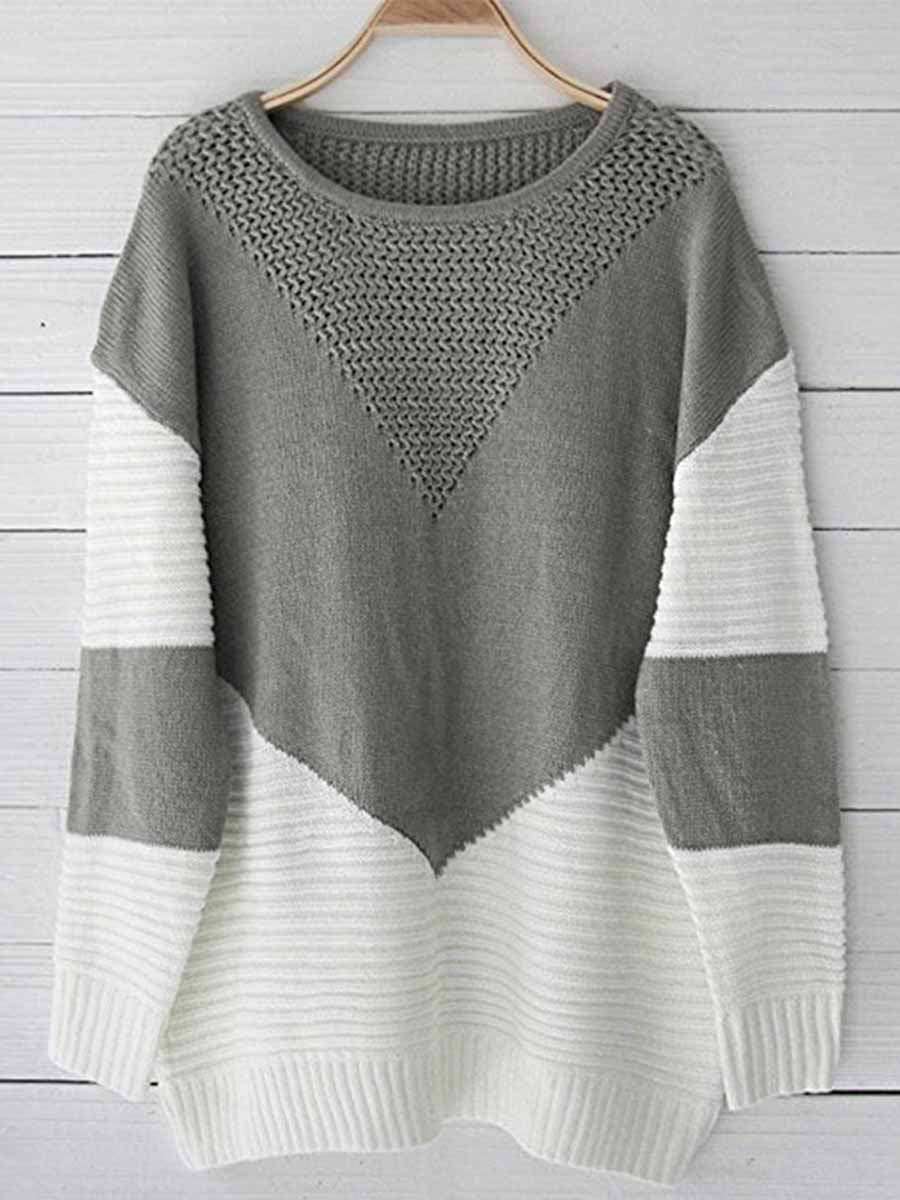 Lunimesd Stitching Hollow Sweater