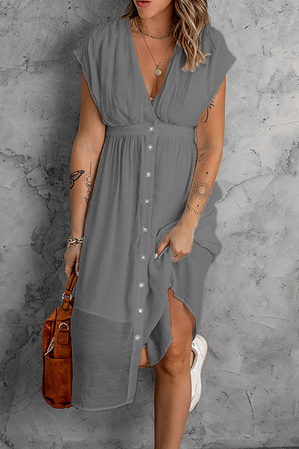 Lunimesd Bubbles At Brunch Button Up Midi Dress