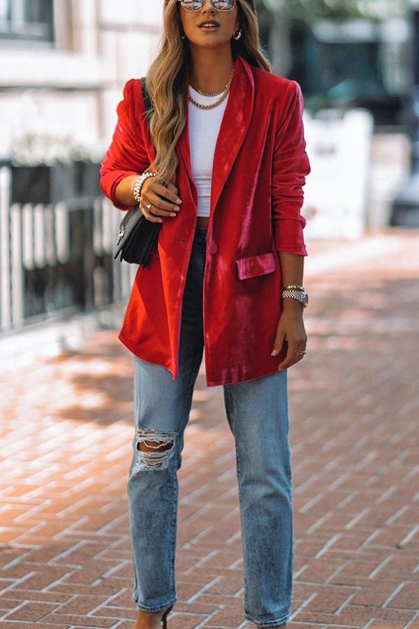 Lunimesd Ritz and Romance Pocketed Velvet Blazer