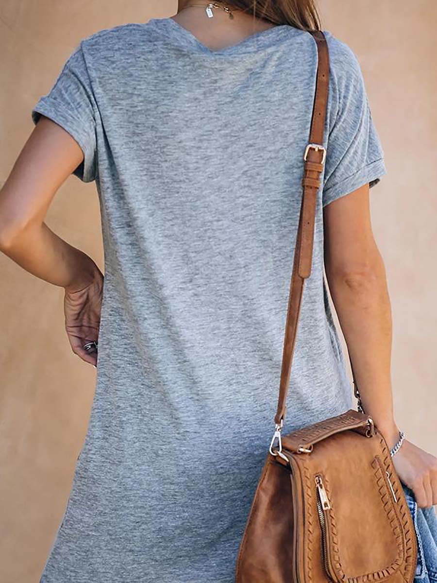 Lunimesd Casual Deep V-neck T-shirt Dress