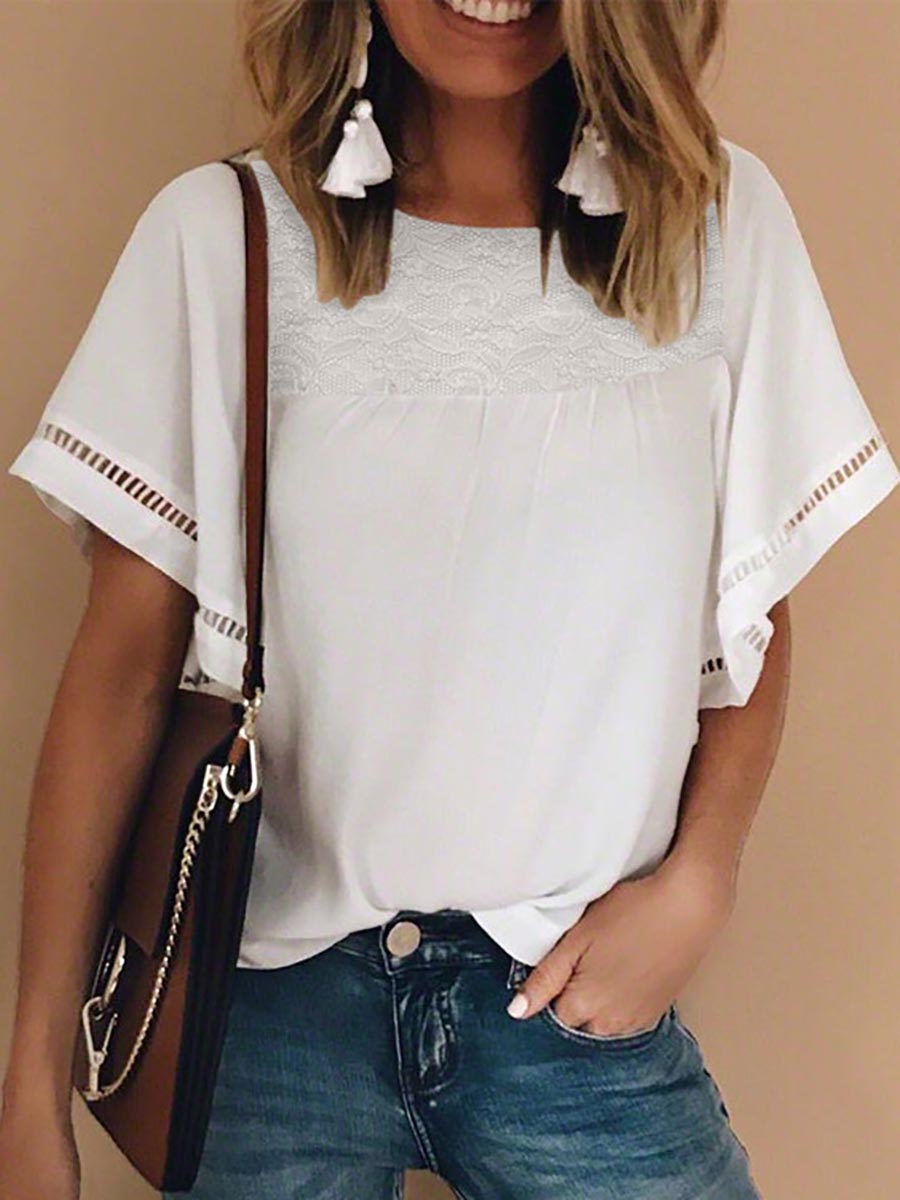 Batwing Sleeve Round Neck Shirt