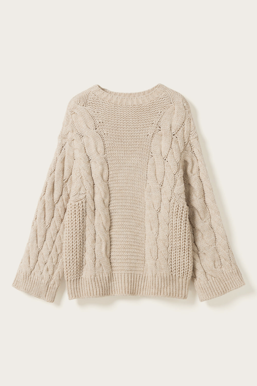 KNIT OVERSIZED CABLE SWEATER