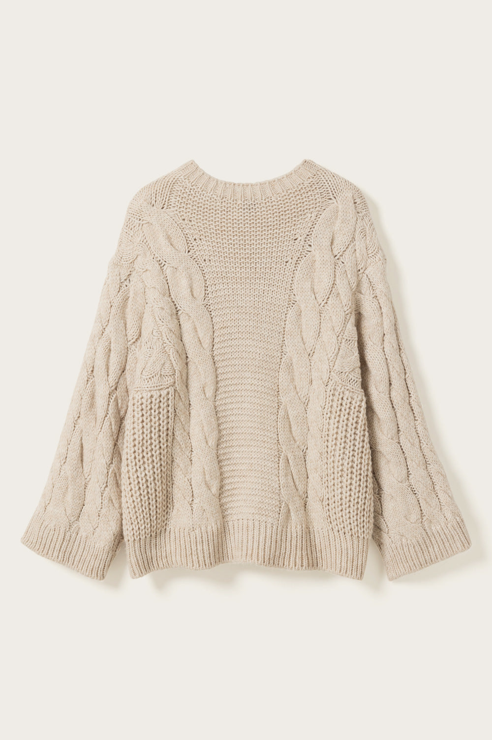 KNIT OVERSIZED CABLE SWEATER