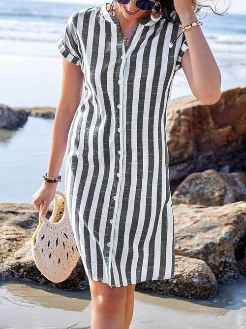 Elegant Striped Midi Dress