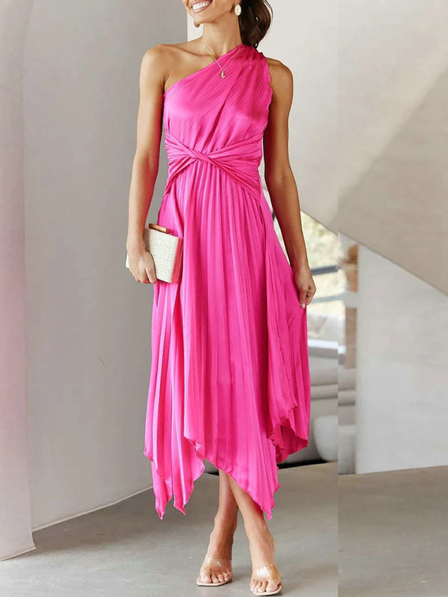 Lunimesd Solid Color Pleated Dress(7 Colors)
