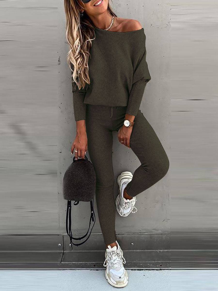 Lunimesd Solid Color Casual Lace-Up Slouchy Suit(7 color)