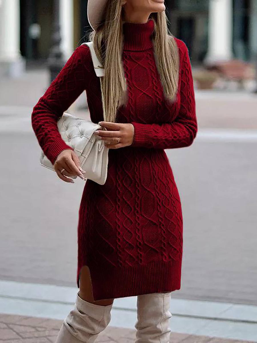 Lunimesd Solid Color Slim Long Sleeve Turtleneck Sweater