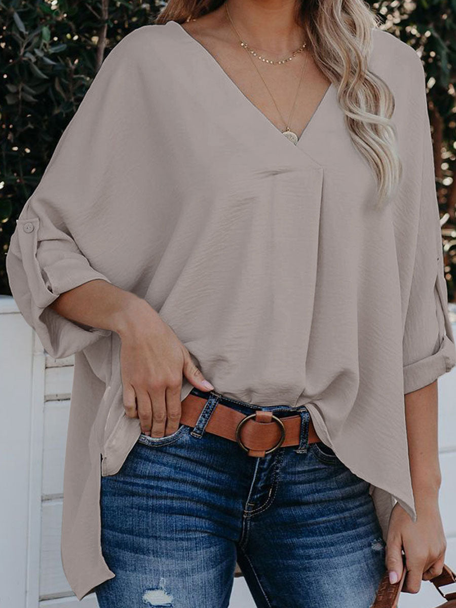 Lunimesd Sexy V-Neck Loose Long-Sleeved Tops (7 colors)