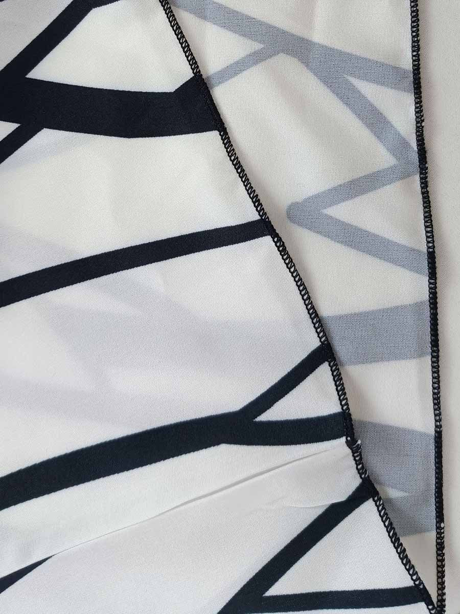 Lunimesd V-Neck Print Pleated Sleeveless Dress