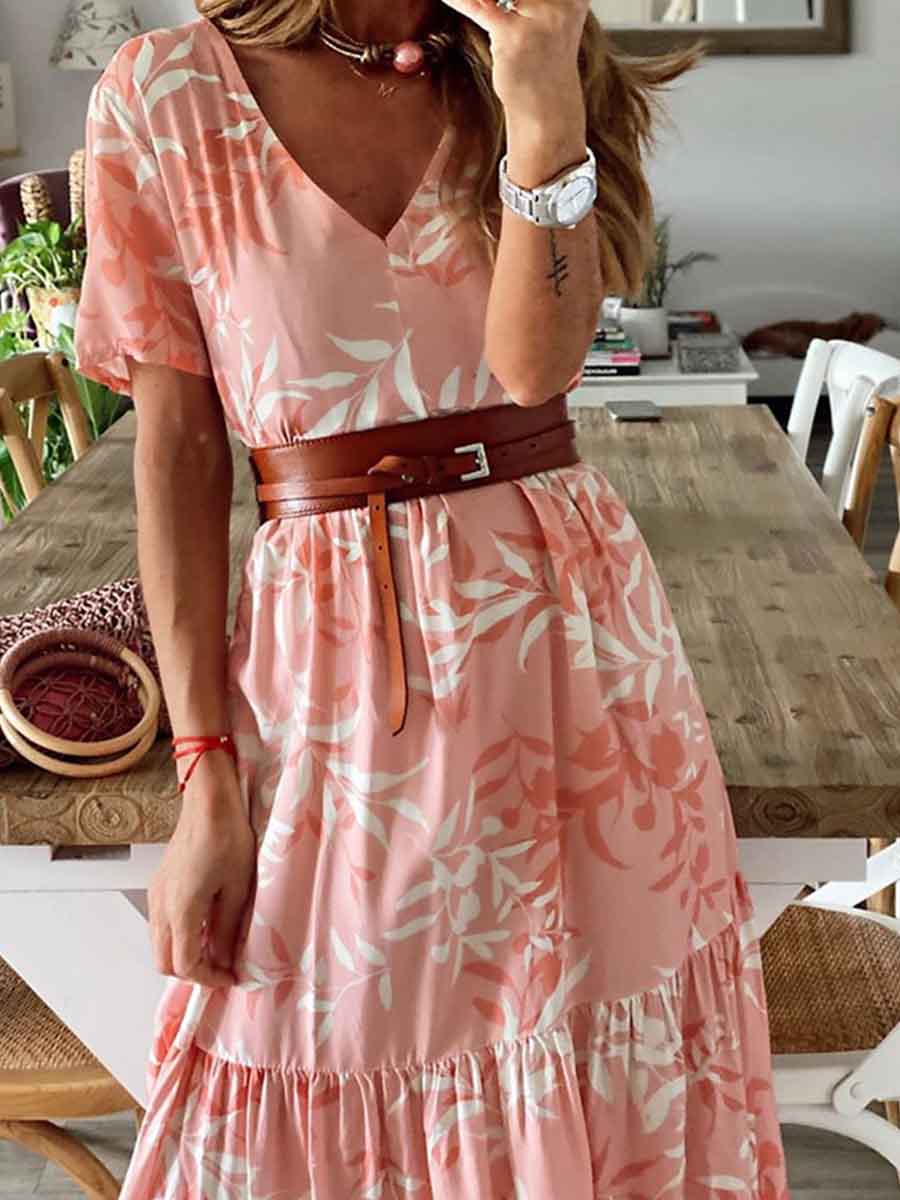 Lunimesd Print Leaf Dress