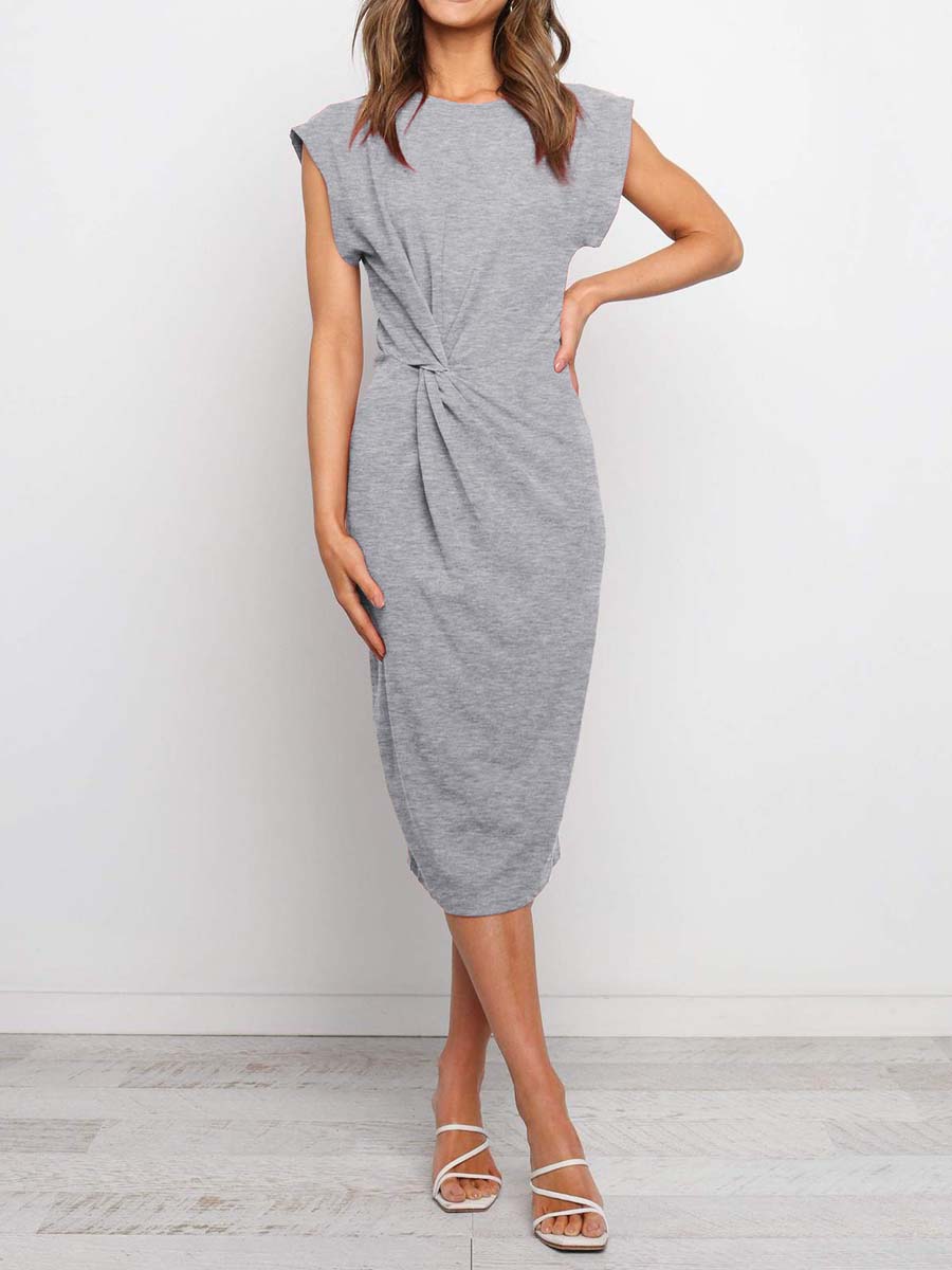 Lunimesd Twist Knot Midi Dress