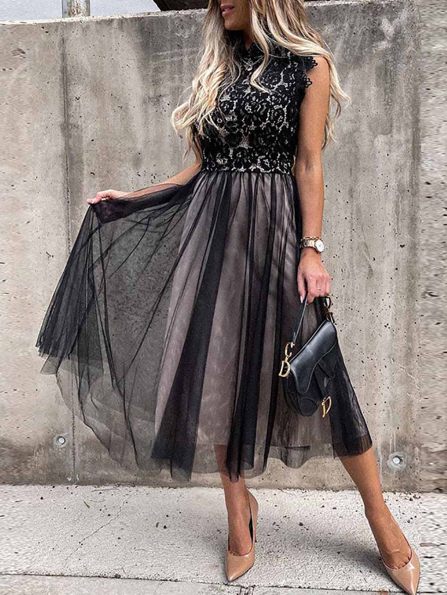 Lunimesd Sweet Lace Midi Dress