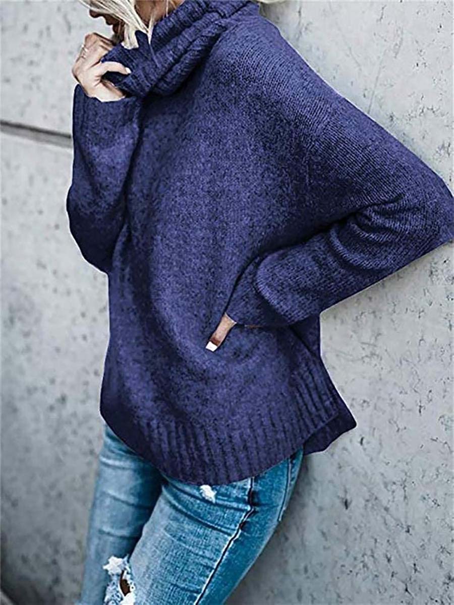 Lunimesd Solid Color Turtleneck Long Sleeve Sweater(6 colors)