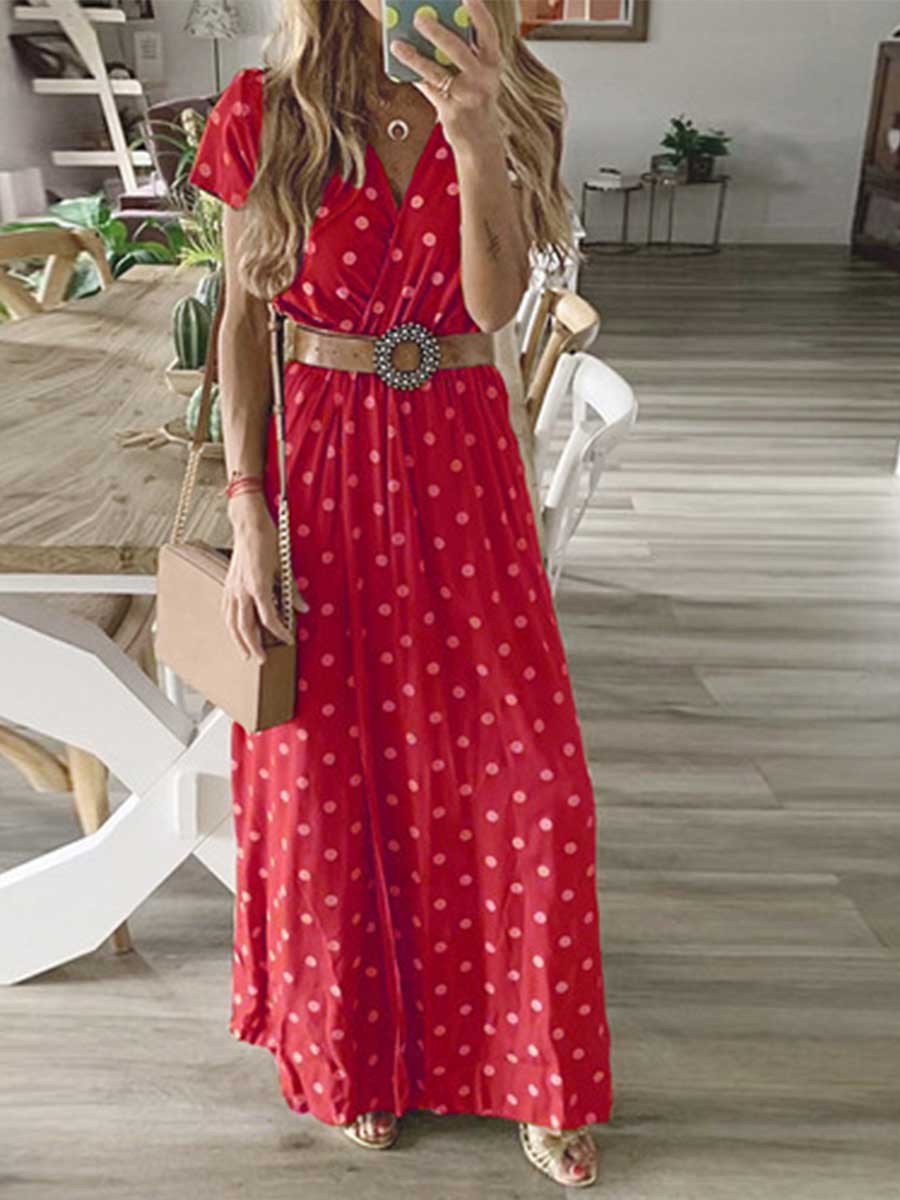 Lunimesd Polka Dot Long Dress