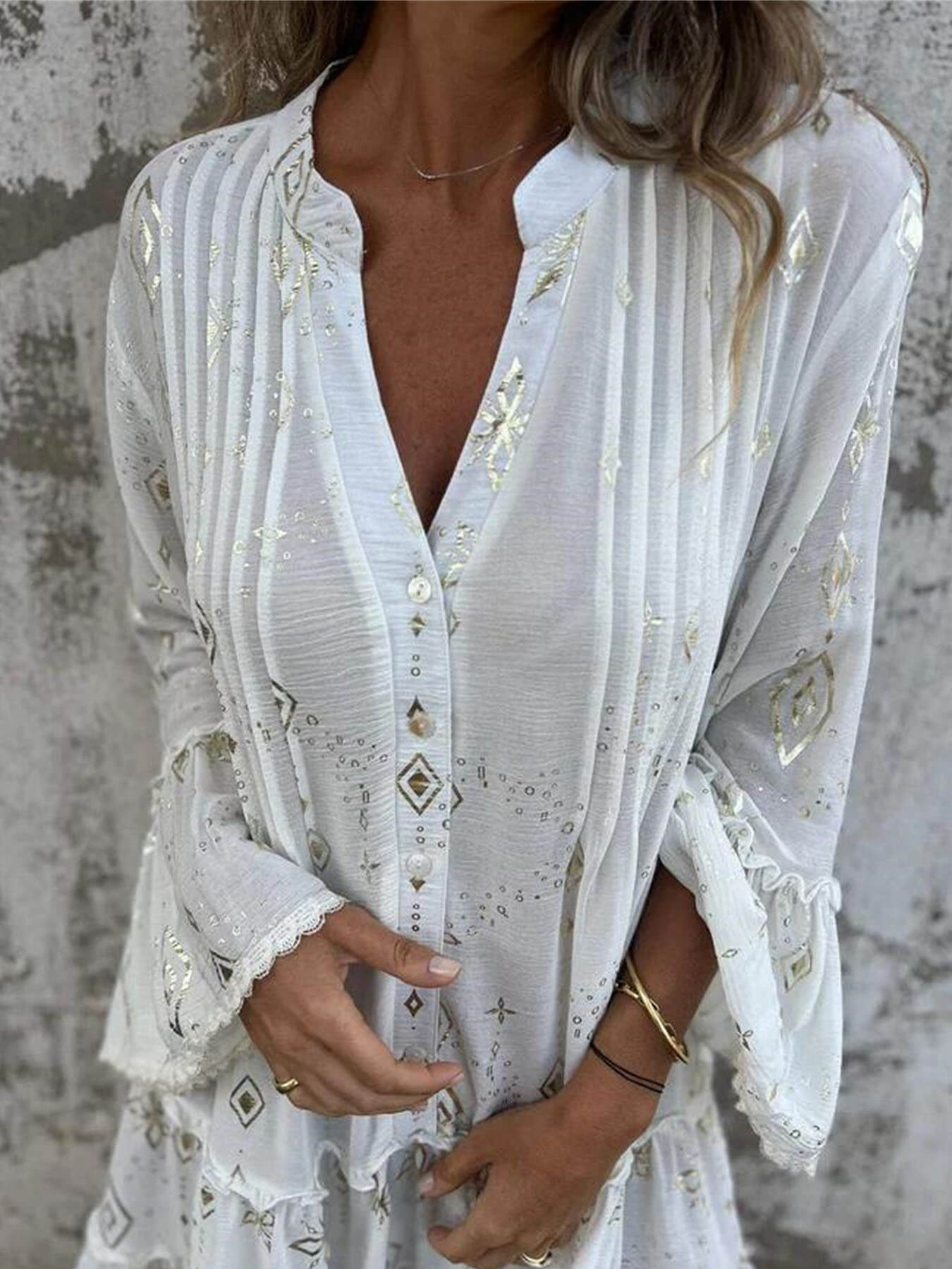 Hot Stamping Lace Hollow Dress