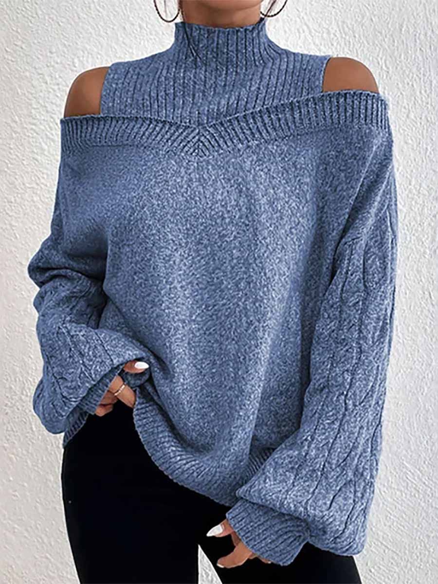 Lunimesd Drop Shoulder Lantern Sleeve Sweater