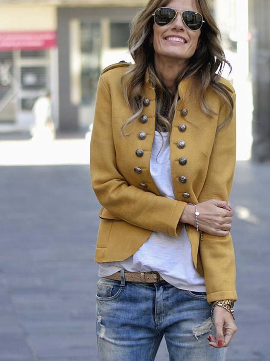 Lunimesd Casual Button Design Coat