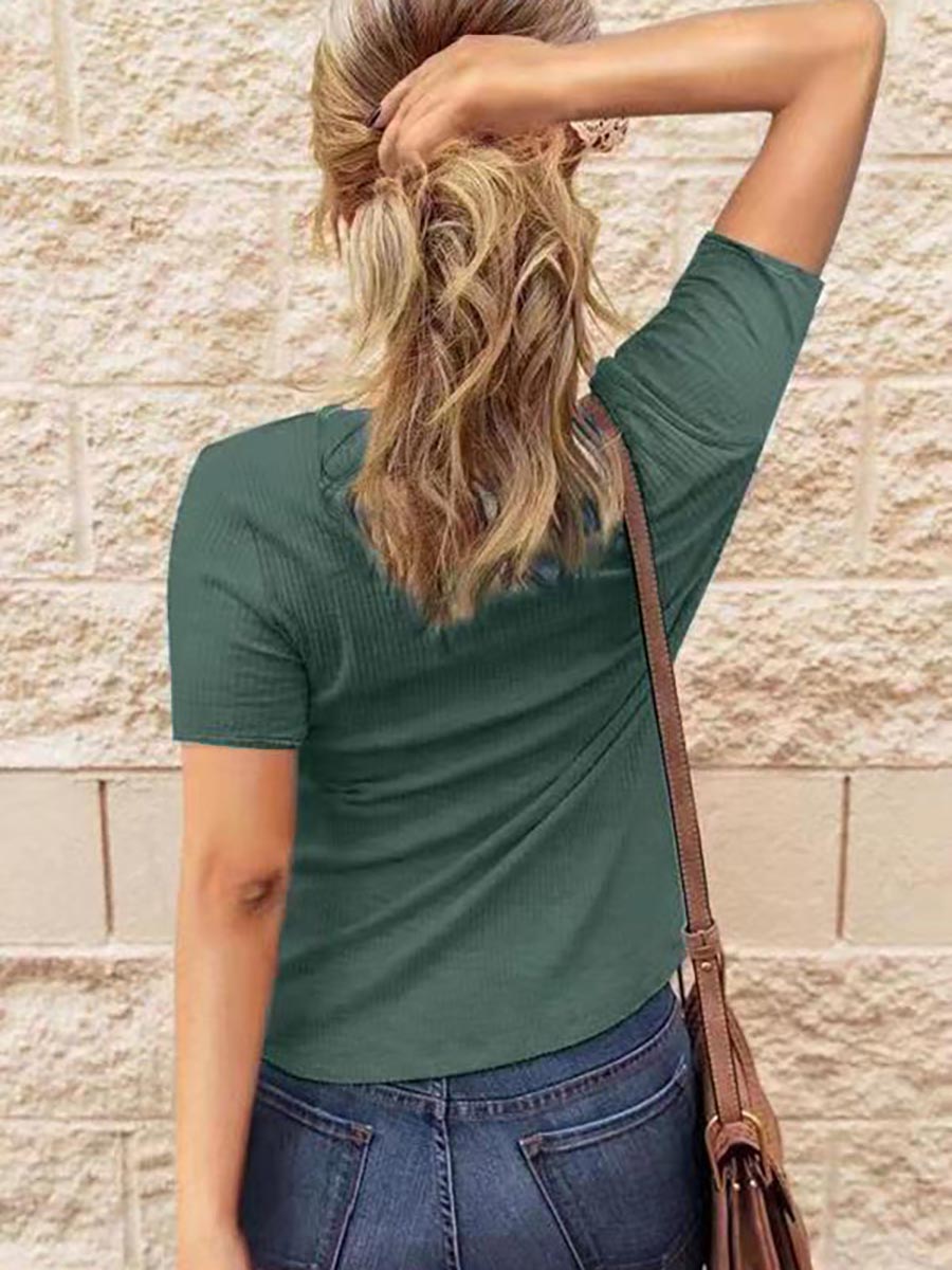 Lunimesd Ordinary Fun Ribbed Knit T-shirt（6 colors）