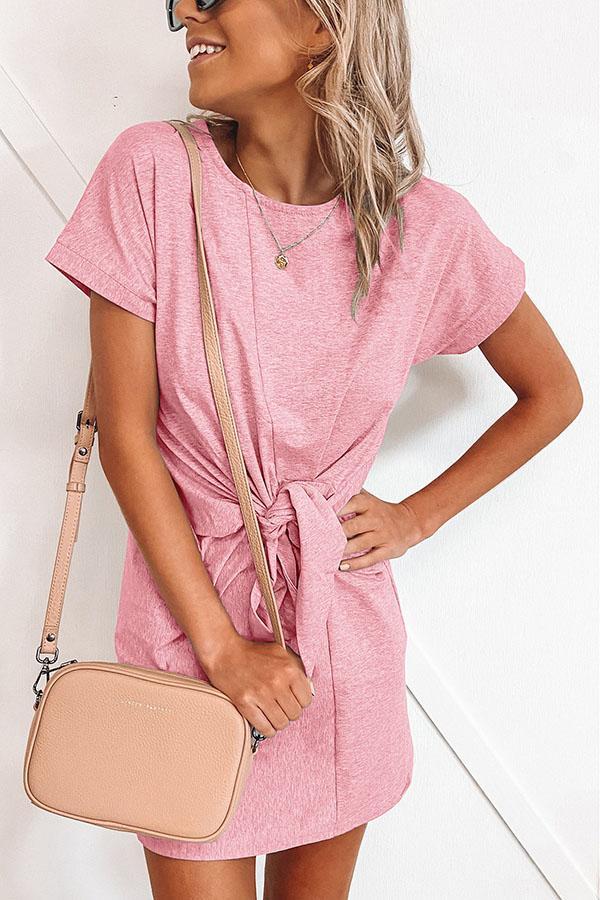 Lunimesd Short-sleeved Cotton Blend Dress