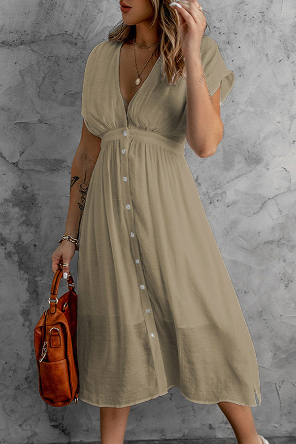 Lunimesd Bubbles At Brunch Button Up Midi Dress